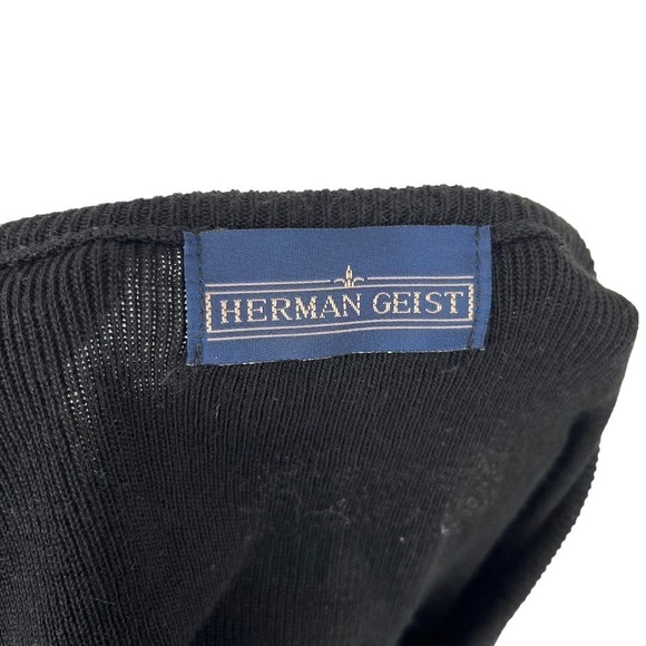 Vintage 90’s Herman Geist Knit Top Square Neck Black Sweater Medium - Picture 5 of 6